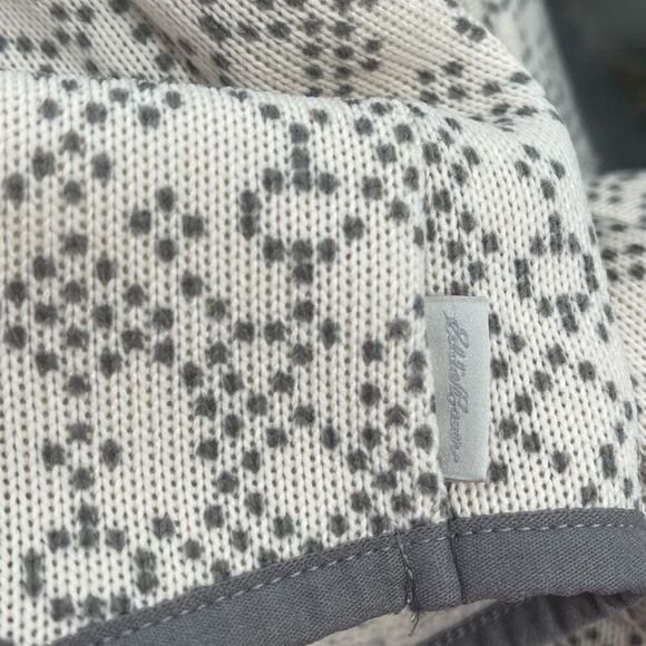 Eddie Bauer size L fleece pullover tunic in cream & grey. - Picture 4 of 8